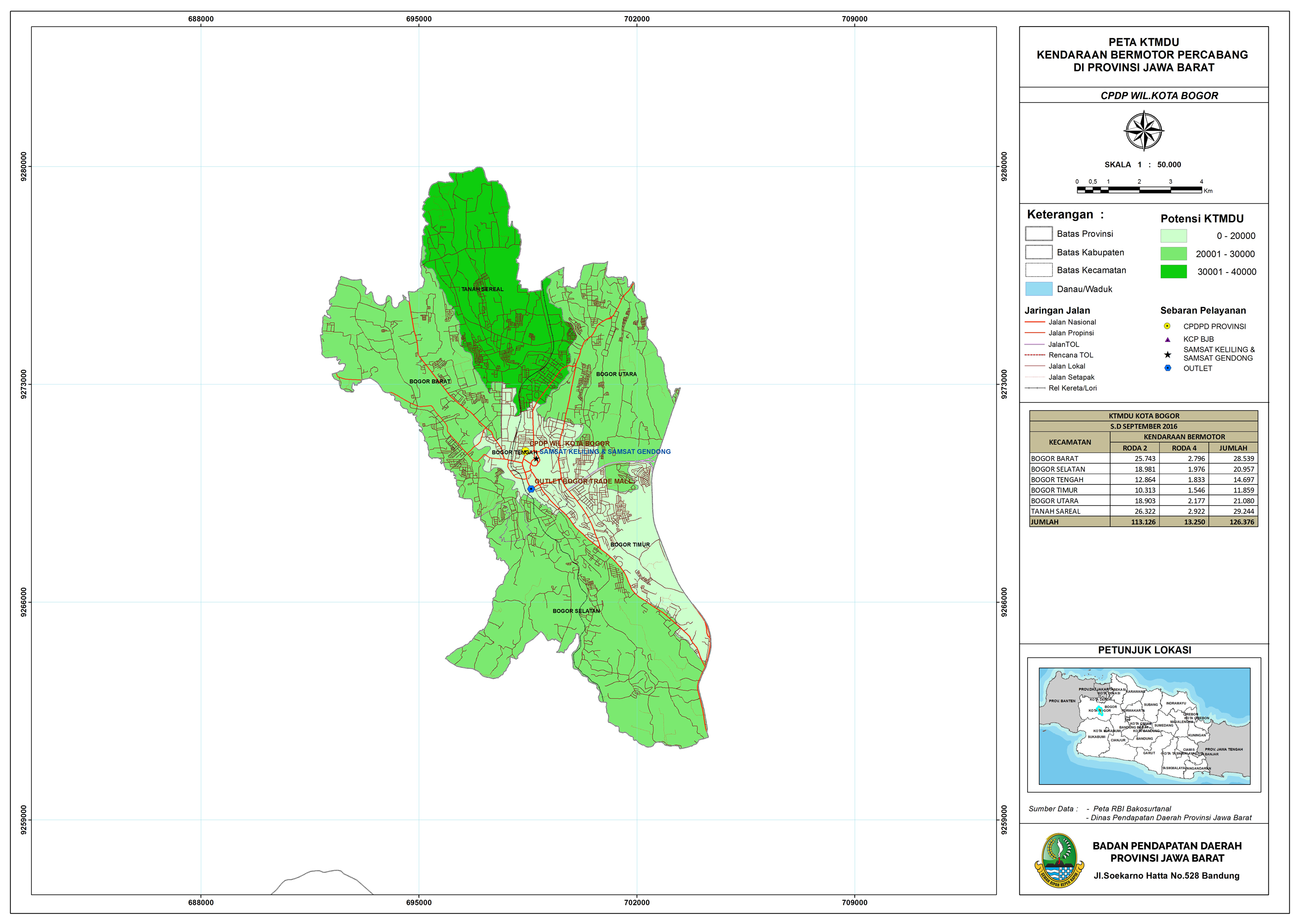 Peta KTMDU Cabang Kota Bogor - BAPENDA JABAR