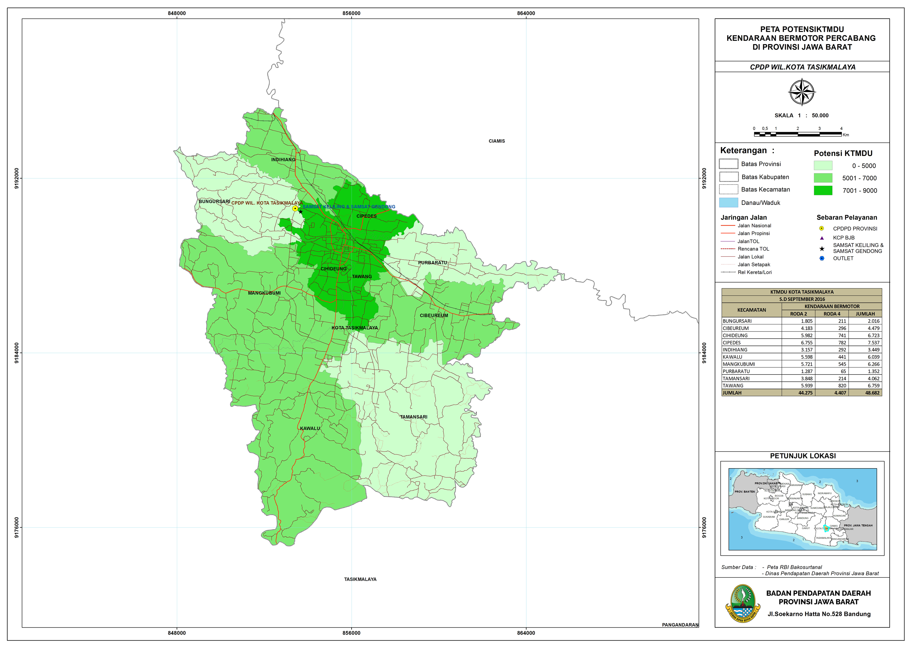 Peta KTMDU Cabang Kota Tasikmalaya 