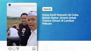 Kang Dedi Mulyadi Uji Coba Bahan Bakar Jerami untuk Traktor Diesel di Lembur Pakuan