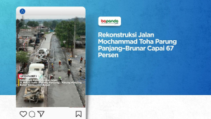 Rekonstruksi Jalan Mochammad Toha Parung Panjang–Bunar Capai 67 Persen