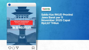 Saldo Kas RKUD Provinsi Jawa Barat per 11 November 2025 Capai Rp2,67 Triliun