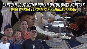 PEMPROV JABAR BAGIKAN BANTUAN 10 JT TIAP RUMAH UNTUK BIAYA KONTRAK BAGI WARGA TERDAMPAK PEMBONGKARAN