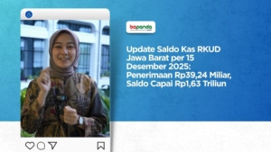 Update Saldo Kas RKUD Jawa Barat per 15 Desember 2025: Penerimaan Rp39,24 Miliar, Saldo Capai Rp1,63 Triliun
