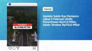 Update Saldo Kas Pemprov Jabar 5 Februari 2026: Penerimaan Rp31,9 Miliar, Saldo Tembus Rp113,6 Miliar