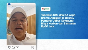 Tabrakan KRL dan KA Argo Bromo Anggrek di Bekasi, Pemprov Jabar Tanggung Biaya Korban dan Santunan Rp50 Juta
