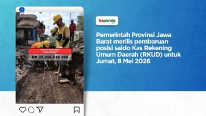 Pemerintah Provinsi Jawa Barat merilis pembaruan posisi saldo Kas Rekening Umum Daerah (RKUD) untuk Jumat, 8 Mei 2026