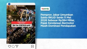 Pemprov Jabar Umumkan Saldo RKUD Rp384 Miliar, Pajak Kendaraan Bermotor Masih Dominasi Pendapatan