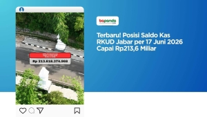 Terbaru! Posisi Saldo Kas RKUD Jabar per 17 Juni 2026 Capai Rp213,6 Miliar