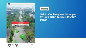 Saldo Kas Pemprov Jabar per 25 Juni 2026 Tembus Rp68,7 Miliar