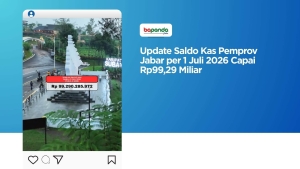 Update Saldo Kas Pemprov Jabar per 1 Juli 2026 Capai Rp99,29 Miliar