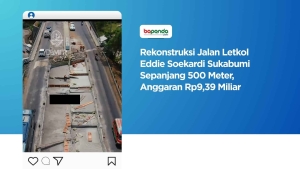 Rekonstruksi Jalan Letkol Eddie Soekardi Sukabumi Sepanjang 500 Meter, Anggaran Rp9,39 Miliar